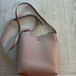 Samara Vegan Leather Medium Shoulder Bag Crossbody Bag Peony Pink Purse